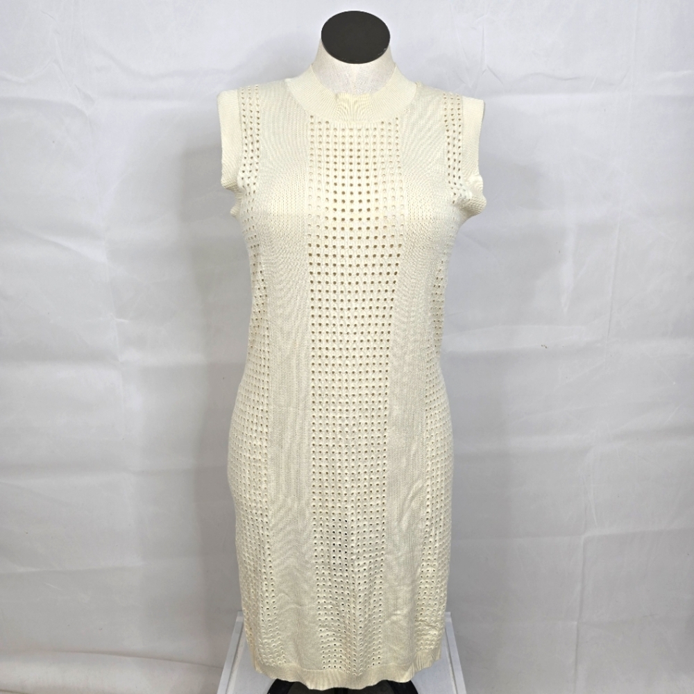 CALIA Swimwear Collection Cream Colored Cover Up Crochet Dress Sz M